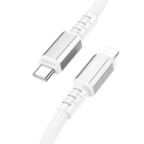 iPhone adatkábel, töltőkábel, iPhone 8pin, lightning - USB-C, fehér, 20W 1m, Hoco X85