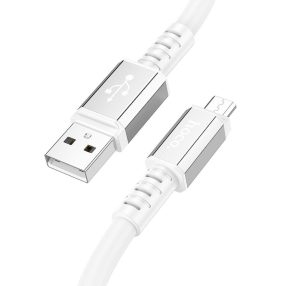   Micro USB adatkábel, töltőkábel, gyorstöltő, fehér, 2.4A 1m, Hoco X85