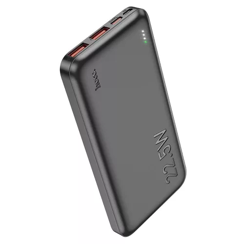 Hoco J101 power bank 10000 mAh – 22.5W gyorstöltés, USB-C és USB-A portok, fekete