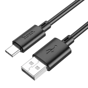   USB-C adatkábel, töltőkábel, USB-A-USB-C (USB Type-C), fekete, 3A 1m, Hoco X88