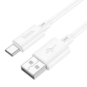   USB-C adatkábel, töltőkábel, USB-A-USB-C (USB Type-C), fehér, 3A 1m, Hoco X88