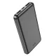 Hoco J100 10000 mAh power bank – USB-C, 2×USB-A port, vékony, fekete