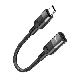   Adapter, átalakító, OTG, iPhone 8pin, lightning -> Type-C, fekete, Hoco U107