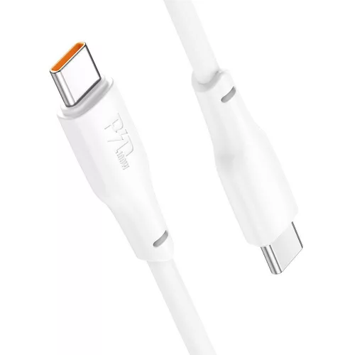 USB-C adatkábel, töltőkábel, USB-C-USB-C (USB Type-C), fehér, 100W 5A 1m, Hoco X93