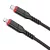 iPhone adatkábel, töltőkábel, iPhone 8pin, lightning - USB-C, szövet bevonat, fekete, 20W 1m, Hoco X59