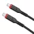 USB-C adatkábel, töltőkábel, USB-C-USB-C (USB Type-C), szövet bevonat, fekete, 60W 1m, Hoco X59