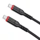 USB-C adatkábel, töltőkábel, USB-C-USB-C (USB Type-C), szövet bevonat, fekete, 60W 1m, Hoco X59