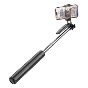   Selfie bot, tripod, bluetooth-os, vezeték nélküli, fekete, 1,57m hosszú, Hoco K19