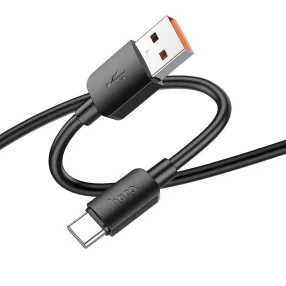   USB-C adatkábel, töltőkábel, USB-A-USB-C (USB Type-C), fekete, magas teljesítményű, 100W 6A 1m, Hoco X96