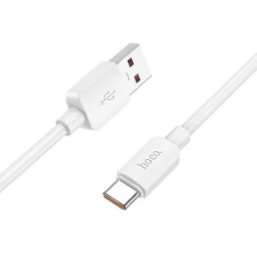   USB-C adatkábel, töltőkábel, USB-A-USB-C (USB Type-C), fehér, magas teljesítményű, 100W 6A 1m, Hoco X96