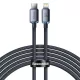 iPhone adatkábel, töltőkábel, iPhone 8pin, lightning - USB-C (Type-C), szövet bevonat, fekete, 20W 2m, Baseus Crystal Shine Series CAJY000301