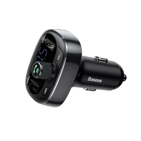   Baseus FM transmitter, bluetooth, 2 USB port, 3.4A, fekete, Baseus T-Type S-09 CCMT000301