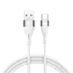 USB-A - USB-C kábel 1m 3A töltőkábel szilikon fehér, BWOO BO-X280C