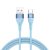 USB-A - USB-C kábel 1m 3A töltőkábel szilikon kék, BWOO BO-X280C