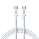 USB-C - USB-C kábel 1m 60W gyorstöltő töltőkábel fehér, BWOO BO-282C-C