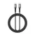 USB-C - USB-C kábel 2m 60W gyorstöltő töltőkábel fekete fonott, BWOO X288C-C-2M