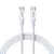 USB-C - USB-C kábel 2m 60W gyorstöltő töltőkábel fehér, BWOO BO-282C-C-2m