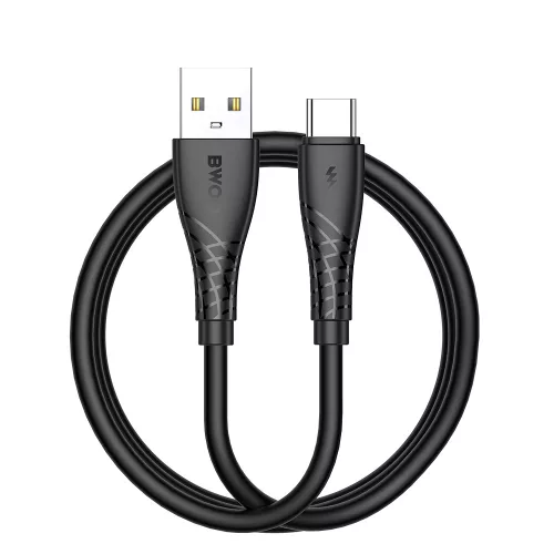 USB-A – USB-C kábel 1m 27W 3A gyorstöltő töltőkábel, fekete – BWOO BO-X318C