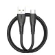 USB-A – USB-C kábel 1m 27W 3A gyorstöltő töltőkábel, fekete – BWOO BO-X318C
