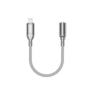   Lightning – 3,5 mm jack adapter iPhone-hoz – audio, mikrofon és vezérlés, 18 cm, szürke – BWOO BZ66