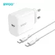 BWOO BO-CDA233C-C 20W USB-C PD gyorstöltő adapter + USB-C – USB-C kábel telefon töltő szett