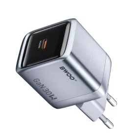   30W USB-C PD 3.0 GaN gyorstöltő hálózati adapter telefonhoz, szürke – BWOO BO-CDA236