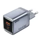 45W USB-C PD 3.0 + USB-A QC 3.0 GaN gyorstöltő hálózati adapter, szürke – BWOO BO-CDA240