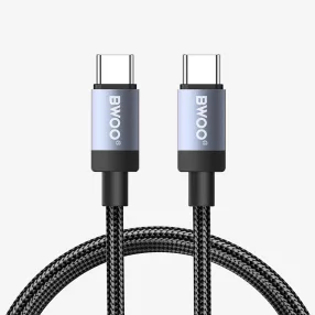   USB-C – USB-C kábel 1m 65W PD gyorstöltő töltőkábel, fekete – BWOO BO-X401CC
