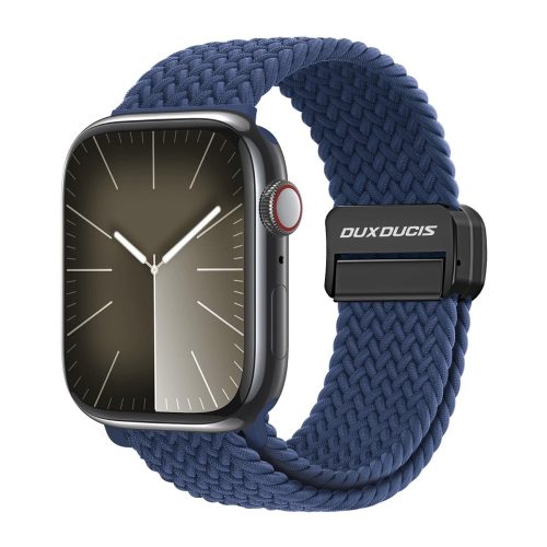 Apple Watch 4/5/6/7/8/9/SE/SE2/Ultra okosóra fonott szíj, 42/44/45/49mm kompatibilis, mágneses, kék, DUX DUCIS Mixture Pro