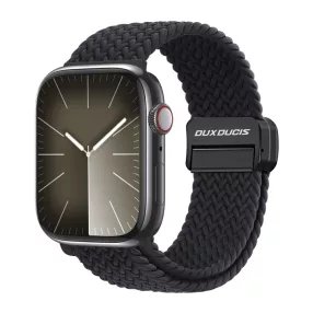   Apple Watch 4/5/6/7/8/9/SE/SE2/Ultra okosóra fonott szíj, 42/44/45/49mm kompatibilis, mágneses, fekete, DUX DUCIS Mixture Pro