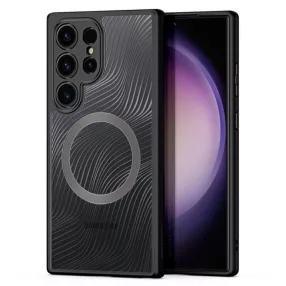   Samsung Galaxy S24 Ultra 5G hátlaptok, telefon tok, MagSafe kompatibilis, kamera védelemmel, műanyag, fekete, Dux Ducis Aimo MAG