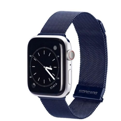 Apple Watch 4/5/6/7/8/9/SE/SE2 okosóra fém szíj, 38/40/41mm kompatibilis, kék, DUX DUCIS Milanese