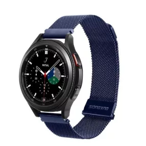   Okosóra fém szíj 22mm, Samsung Galaxy Watch / Watch Active / Huawei Watch GT2 / GT2 Pro 46mm kompatibilis, sötétkék, DUX DUCIS Milanese
