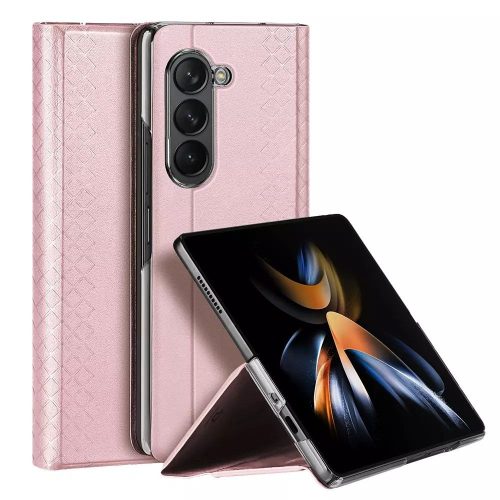 Samsung Galaxy Z Fold 5 5G telefon tok, elő+hátlap tok, műbőr, pink, SM-F946B/DS, Dux Ducis Bril