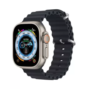   Apple Watch 4/5/6/7/8/9/SE/SE2 okosóra szilikon szíj, 42/44/45/49mm kompatibilis, sötétszürke, DUX DUCIS Ocean Wave
