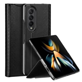   Samsung Galaxy Z Fold4 5G telefon tok, elő+hátlap tok, műbőr, fekete, SM-F936B/DS, Dux Ducis Bril