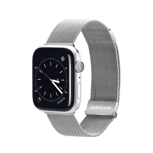 Apple Watch 4/5/6/7/8/9/SE/SE2 okosóra fém szíj, 38/40/41mm kompatibilis, ezüst, DUX DUCIS Milanese