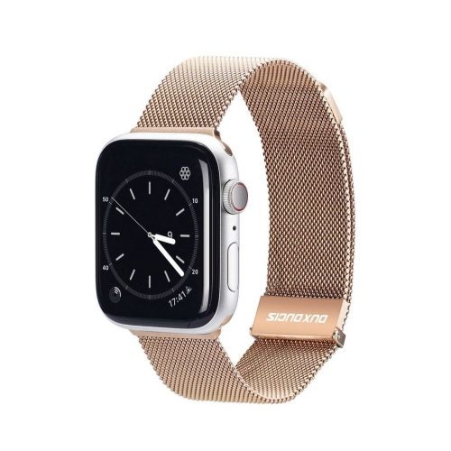 Apple Watch 4/5/6/7/8/9/SE/SE2 okosóra fém szíj, 38/40/41mm kompatibilis, arany, DUX DUCIS Milanese