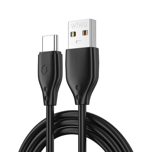 USB-C (Type-C) adatkábel, töltőkábel, USB-USB-C, fekete, 2.4A 1m, WiWU Wi-C001