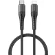 iPhone adatkábel, töltőkábel, iPhone 8pin, lightning - USB-C, szövet bevonat, fekete, 20W 3A 1.2m, Havit HV-RH14