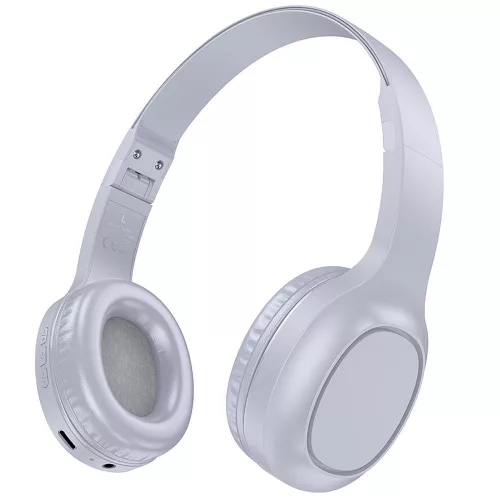 Bluetooth fejhallgató, vezeték nélküli, összecsukható, 20 óra üzemidő, szürke, Hoco W46