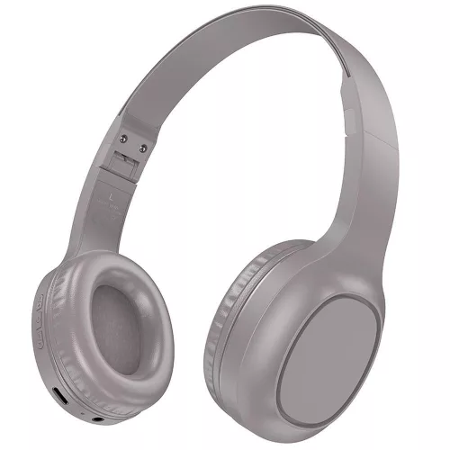 Bluetooth fejhallgató, vezeték nélküli, összecsukható, 20 óra üzemidő, barna, Hoco W46