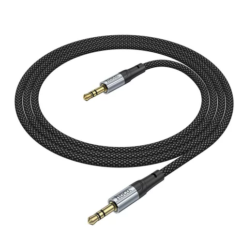 Audio kábel, aux kábel, Jack-jack (3.5mm), fekete, 1m, Hoco UPA26