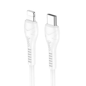   iPhone adatkábel, töltőkábel, iPhone 8pin, lightning - USB-C (Type-C), fehér, 27W 1m, Hoco X37