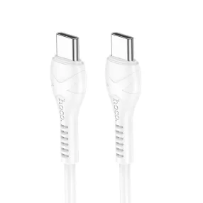   USB-C adatkábel, töltőkábel, USB-C-USB-C (USB Type-C), fehér, 60W 3A 1m, Hoco X37