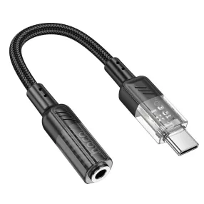   Hoco LS37 USB-C - 3.5 mm jack audió adapter DAC chippel, HiFi audio átalakító, fekete