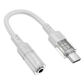   Adapter, átalakító, OTG, audio, jack, 3,5mm -> Type-C, szürke, Hoco LS37