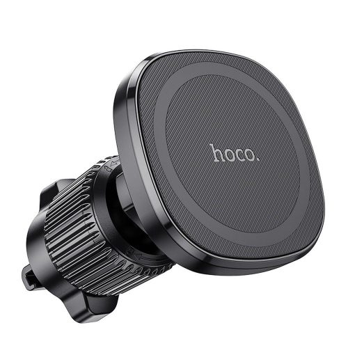 Autós mobiltelefon tartó, szellőzőnyílásra helyezhető, mágneses, fekete, Hoco H34