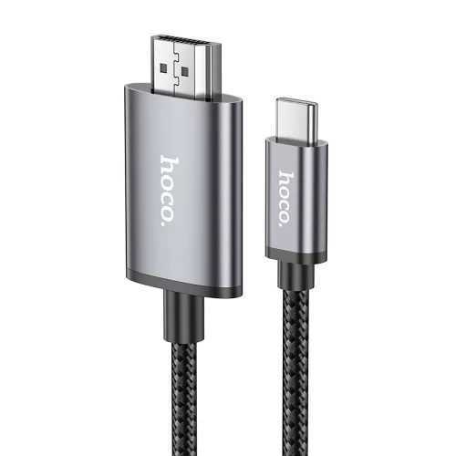 Hoco UA27 USB‑C (USB Type-C) → HDMI videókábel 2m 4K 30Hz adatátvitel– textil, fekete