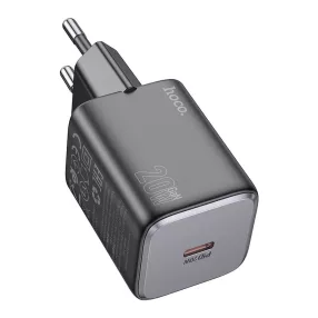   Hálózati töltőfej, adapter, USB-C (Type-C) port, gyorstöltő, PD 20W, fekete, Hoco N40